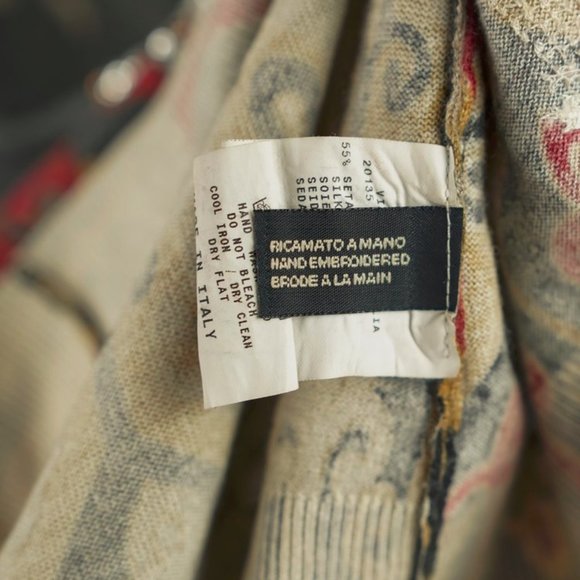 Etro Grey and Red Sequin-Embellished Floral Sweater - Picture 8 of 8